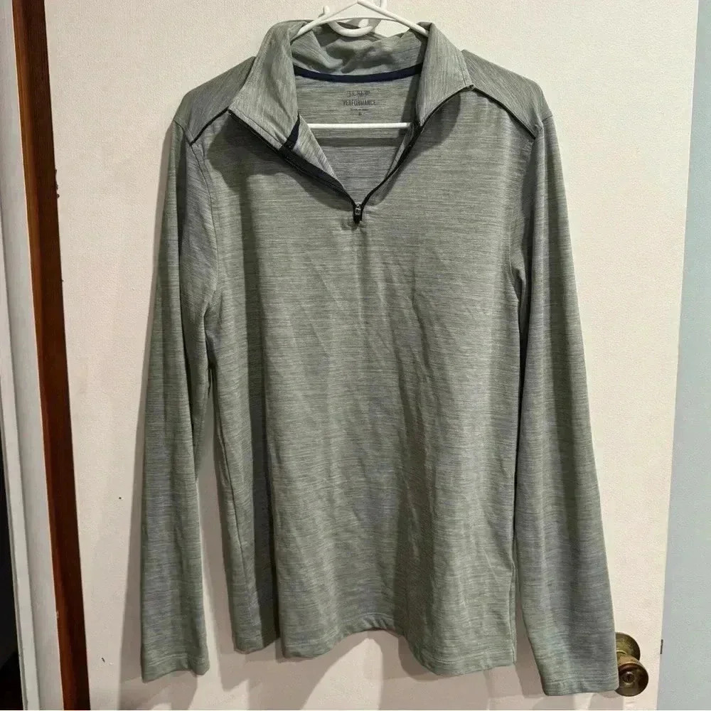 J. Crew Performance 1/4 Zip Green Pull Over